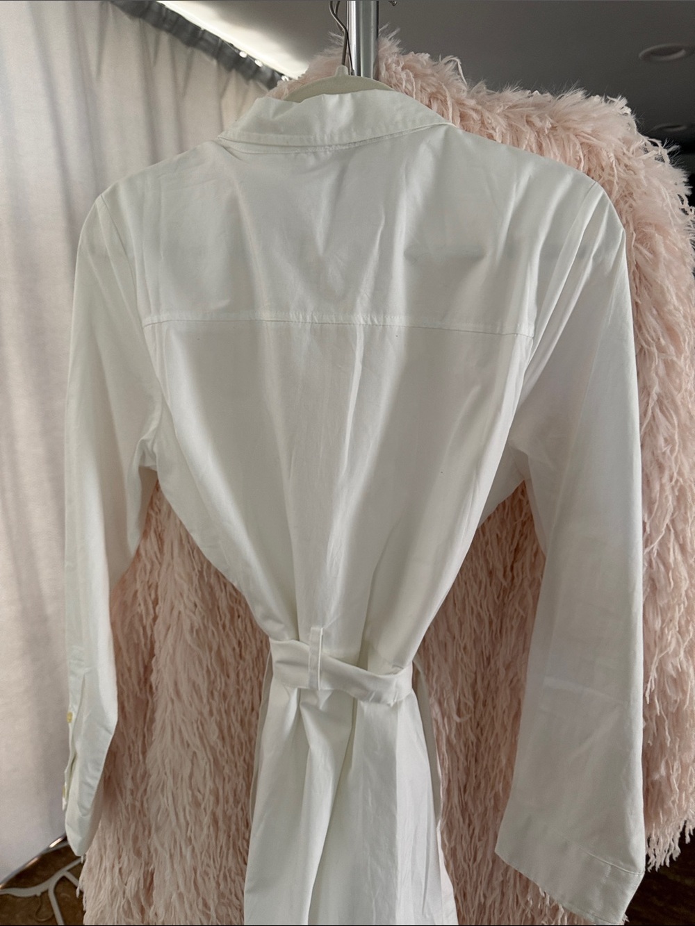 Banana Republic white Long Sleeve Shirt Dress with Tie Waist - Picture 2 of 8